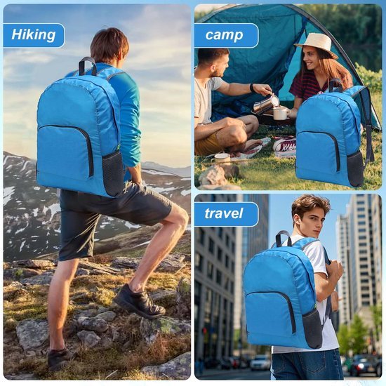 Unyqoos® Lichtgewicht opvouwbare rugzak voor reizen, wandelen en dagelijks gebruik