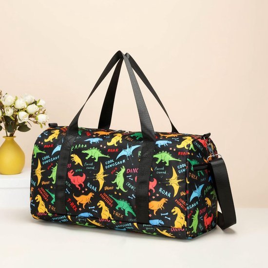 550x550-30061.jpg Unyqoos® Ruime en veelzijdige kindertas met dinosaurussen voor sport en reizen