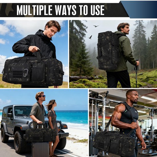 Unyqoos® Uitbreidbare sport- en reistas met schoenenvak en rugzakfunctie