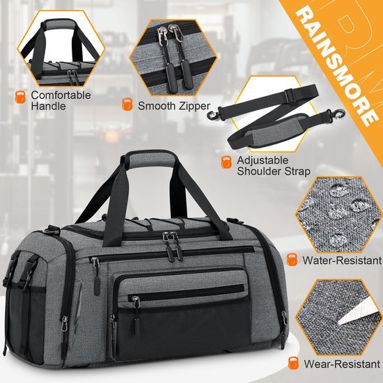 Unyqoos® Ruime sport- en reistas met schoenenvak en waterdichte voering