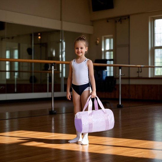 Unyqoos® Lichtgewicht kinder sport- en reistas met waterdicht vak in pluche paars