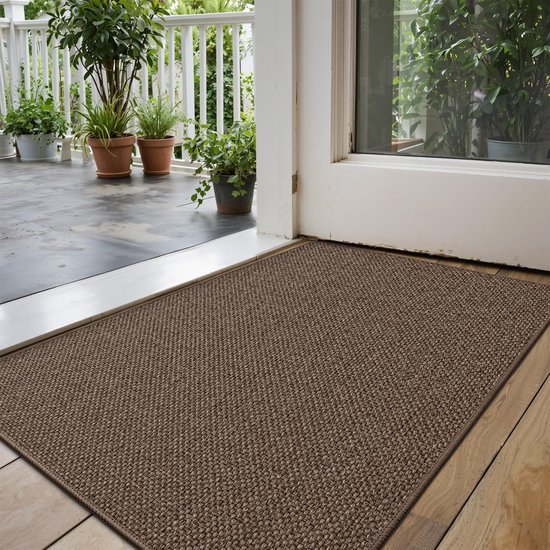 Unyqoos® Absorberende Antislip Deurmat voor Binnen en Buiten met Eenvoudige Reiniging, 60 x 90 cm, Bruin