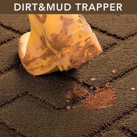 Unyqoos ® Donkerbruine Wasbare Antislip Deurmat voor Binnen en Buiten, 50 x 80 cm