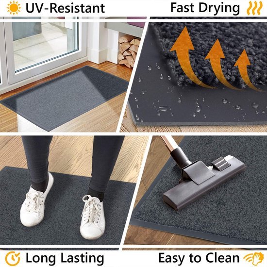 Unyqoos® Hoogwaardige Grijze Deurmat met Antislip en Waterdichte Eigenschappen voor Elke Ingang