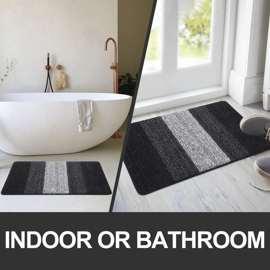 Unyqoos ® Absorberende Antislip Deurmat voor Binnengebruik - Zwart 43 x 76 cm