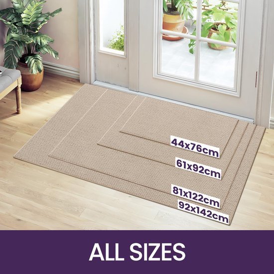 Unyqoos ® Hoogwaardige Absorberende Deurmat voor Binnen en Buiten, Wasbaar en Antislip, 44 x 76 cm, Beige