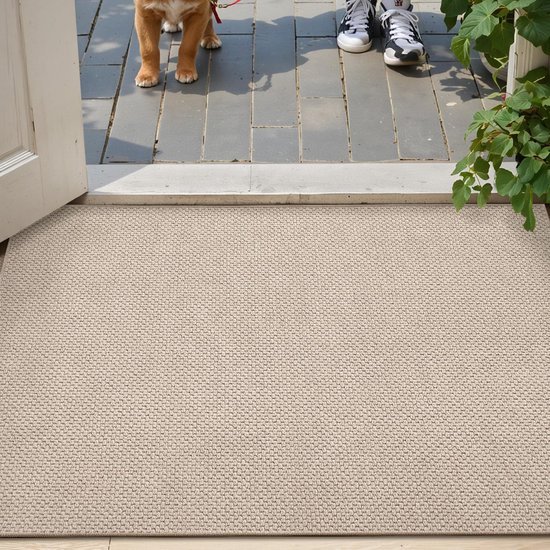 Unyqoos ® Hoogwaardige Absorberende Deurmat voor Binnen en Buiten, Wasbaar en Antislip, 44 x 76 cm, Beige