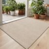 Unyqoos ® Hoogwaardige Absorberende Deurmat voor Binnen en Buiten, Wasbaar en Antislip, 44 x 76 cm, Beige