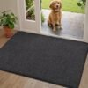 Unyqoos® Hoogwaardige Absorberende Deurmat voor Binnen en Buiten, Antislip, Wasbaar, 60 x 90 cm, Zwart-Grijs