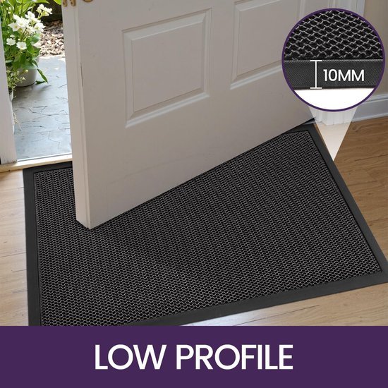 Unyqoos® Extreem Antislip Buiten Deurmat met Efficiënte Vuilopvang in Donkergrijze Tinten