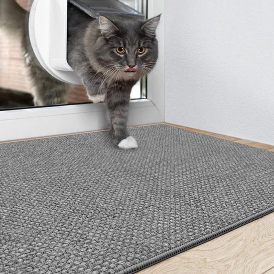 Unyqoos® Antislip Vuilvangmat voor Binnengebruik, Wasbare Deurmat met Dunne Profiel - Lichtgrijs, 60 x 90 cm