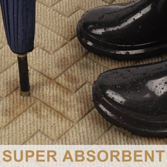 Unyqoos ® Absorberende Antislip Deurmat voor Binnen en Buiten, Vuilvang en Wasbaar, 43 x 75 cm, Kaki