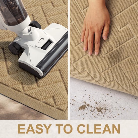 Unyqoos ® Absorberende Antislip Deurmat voor Binnen en Buiten, Vuilvang en Wasbaar, 43 x 75 cm, Kaki