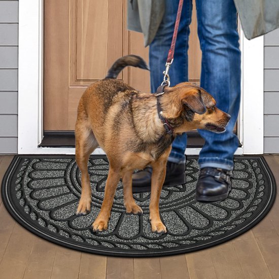 Unyqoos ® Antislip Vuilvangmat met Robuuste Rubberen Coating voor Buiten en Binnen, 45 x 75 cm, Grijs