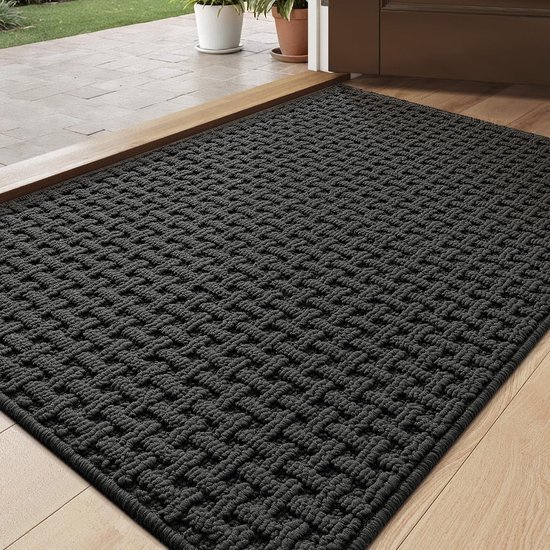 Unyqoos® Antislip Absorberende Schoonloopmat voor Binnen en Buiten, 44 x 76 cm, Grijs