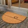 Unyqoos ® Stijlvolle Halfronde Deurmat van Kokosvezels met Antibacteriële Eigenschappen voor Binnengebruik