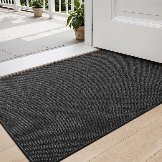 Unyqoos® Stijlvolle en Functionele Antislip Deurmat voor Binnen, 60 x 90 cm, Donkergrijs, Wasbaar en Slijtvast