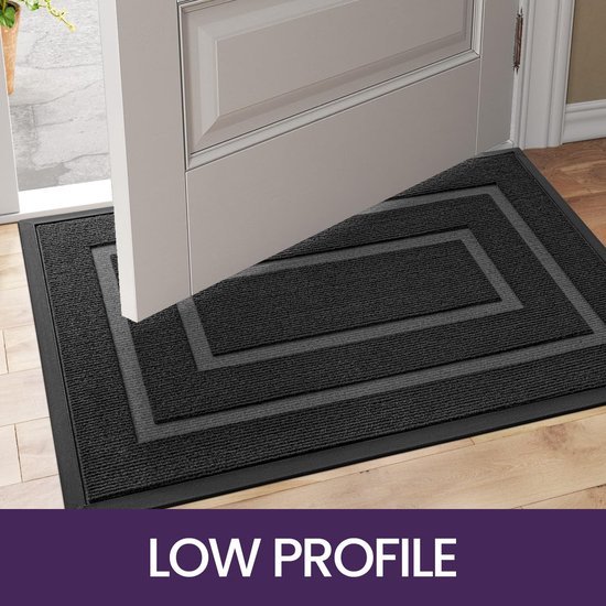 Unyqoos ® Robuuste Antislip Vuilvangmat voor Binnen- en Buitengebruik, Wasbaar, Rechthoekig, Grijs, 60 x 90 cm