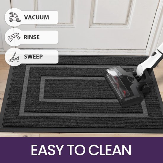 Unyqoos ® Robuuste Antislip Vuilvangmat voor Binnen- en Buitengebruik, Wasbaar, Rechthoekig, Grijs, 60 x 90 cm