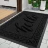 Unyqoos® Weerbestendige en Wasbare Antislip Deurmat voor Buiten en Binnen 75 x 43 cm Zwart