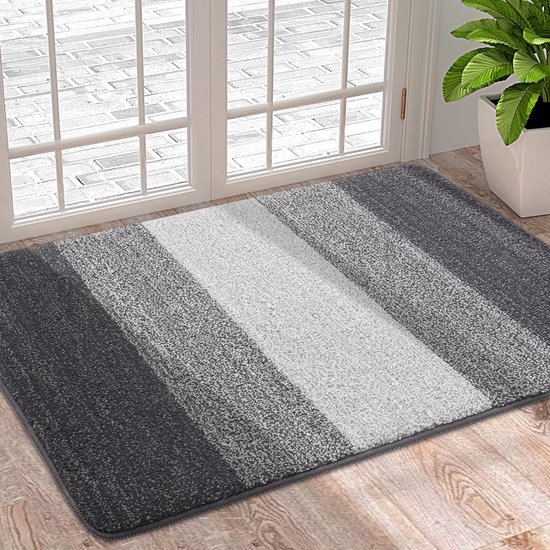 Unyqoos ® Absorberende en Antislip Binnenmat voor Voordeur en Ingang - 43 x 76 cm, Grijs