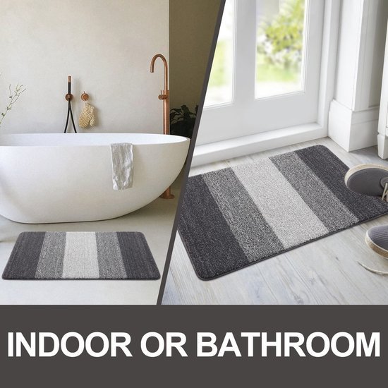 Unyqoos ® Absorberende en Antislip Binnenmat voor Voordeur en Ingang - 43 x 76 cm, Grijs