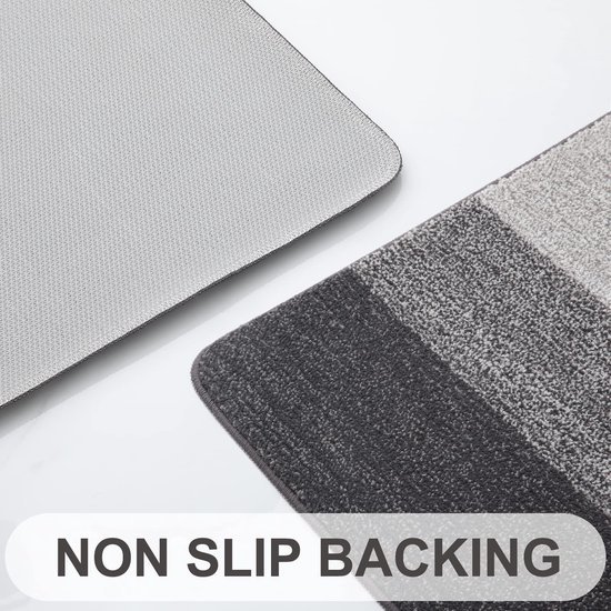 Unyqoos ® Absorberende en Antislip Binnenmat voor Voordeur en Ingang - 43 x 76 cm, Grijs