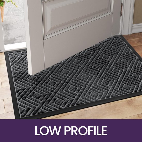 Unyqoos ® Grijze Antislip Vuilvangmat voor Binnen en Buiten, 60 x 90 cm, Eenvoudig Onderhoud