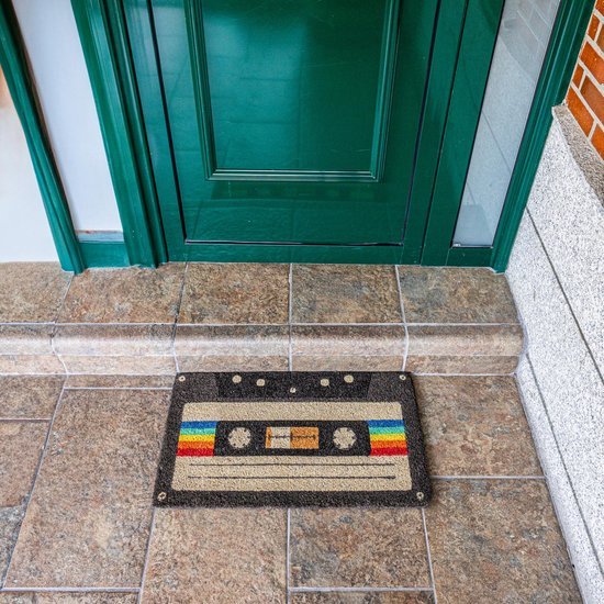 Unyqoos ® Creatieve Kokosvezel Deurmat met Muziekcassette Ontwerp voor Buiten