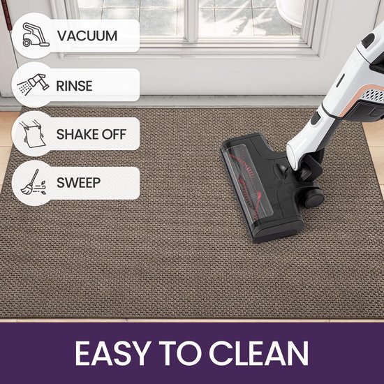 Unyqoos ® Absorberende en Antislip Deurmat voor Binnen en Buiten, 44 x 76 cm, Bruin