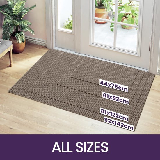 Unyqoos ® Absorberende en Antislip Deurmat voor Binnen en Buiten, 44 x 76 cm, Bruin