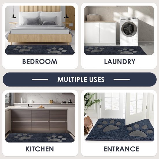 Unyqoos ® Absorberende Antislip Schoonloopmat voor Binnengebruik - 50 x 80 cm - Wasbaar en Waterdicht