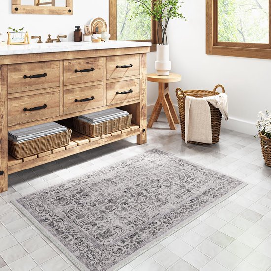 Unyqoos ® Zacht Wasbaar Vintage Tapijt met Antislip Achterkant voor Diverse Kamers, 60 x 90 cm