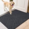 Unyqoos® Grijze deurmat voor binnen met antislip en absorberende eigenschappen, grijs, 60*90 cm