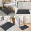 Unyqoos® Grijze deurmat voor binnen met antislip en absorberende eigenschappen, grijs, 60*90 cm