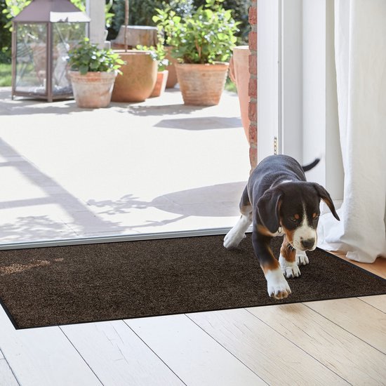 Unyqoos® Bruine deurmat voor binnengebruik met antislip en vuilvangfunctie 40x60 cm