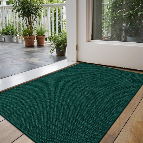 Unyqoos® Groene Antislip Vuilvangmat voor Binnen en Buiten 60x90 cm, Wasbaar en Slank Design