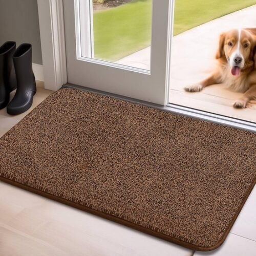 Unyqoos® Bruine, super absorberende mat voor entree en huisdieren met antislip laag