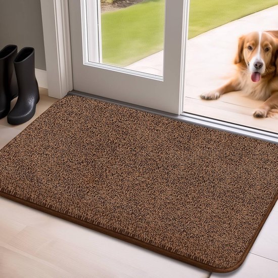 Unyqoos® Bruine, super absorberende mat voor entree en huisdieren met antislip laag