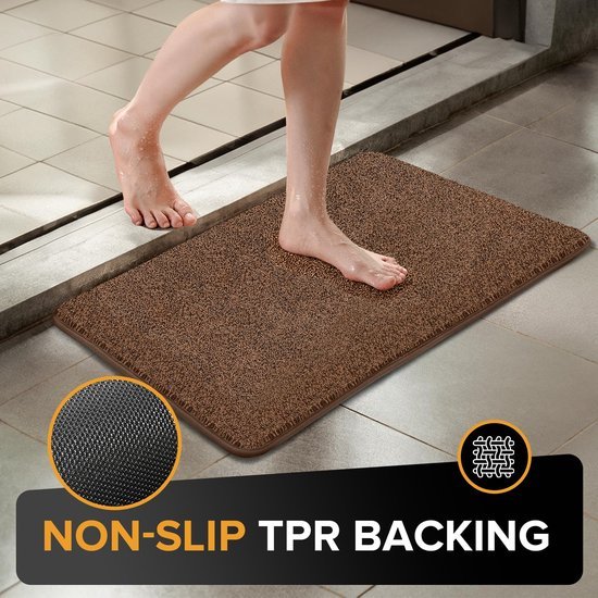 Unyqoos® Bruine, super absorberende mat voor entree en huisdieren met antislip laag