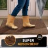 Unyqoos® Bruine, super absorberende mat voor entree en huisdieren met antislip laag