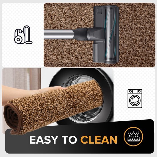 Unyqoos® Bruine, super absorberende mat voor entree en huisdieren met antislip laag