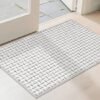 Unyqoos® Dunne grijze deurmat met antislip voor entree en binnengebruik 60x90 cm