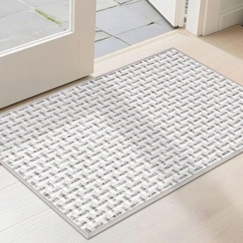 Unyqoos® Dunne grijze deurmat met antislip voor entree en binnengebruik 60x90 cm