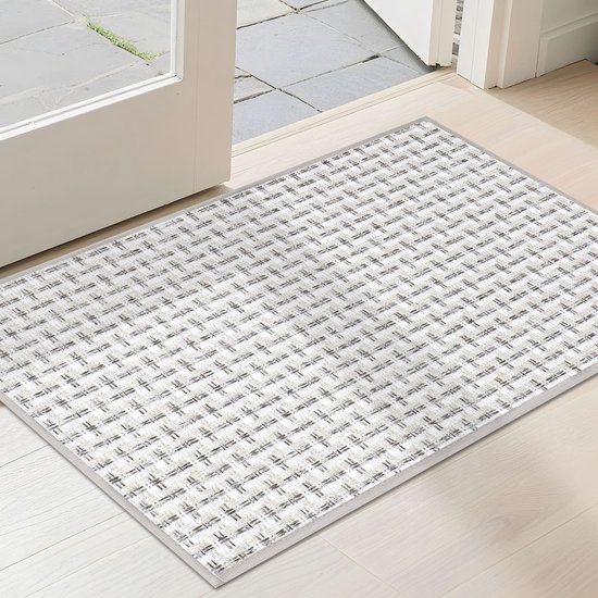 Unyqoos® Dunne grijze deurmat met antislip voor entree en binnengebruik 60x90 cm