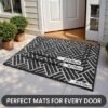 Unyqoos® Absorberende en Antislip Deurmat voor Binnen en Buiten in Lijnpatroon, zwart, 60*90 cm