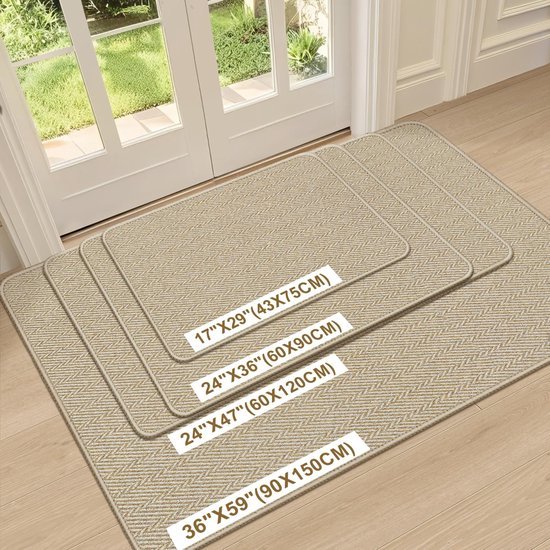 Unyqoos® Dunne en deurmat voor binnen met anti-slip en wasbare eigenschappen