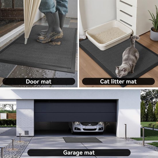 Unyqoos® Weerbestendige deurmat met elastisch net voor binnen en buiten 60x90 cm
