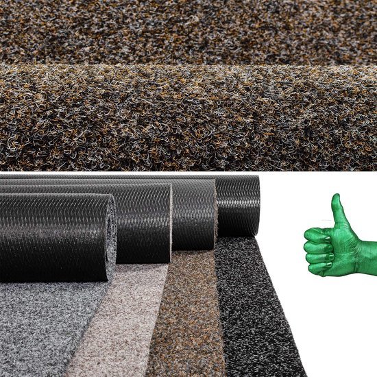 Unyqoos® antislip deurmat voor binnen en buiten in donkerbruin