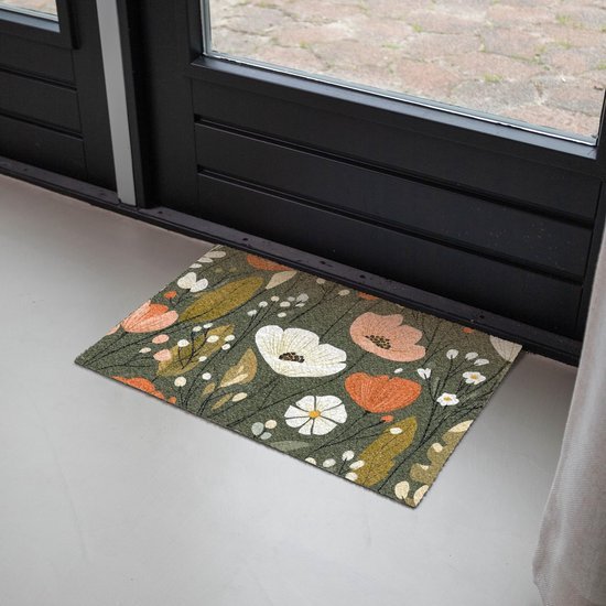 Unyqoos® Decoratieve antislip deurmat met bloemenprint voor binnengebruik